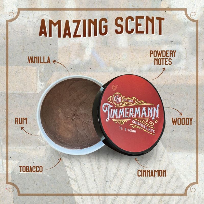 WhollyKaw Shaving Soap | Luxury Dense, Rich &amp; Creamy Lather Tallow Wet Shave Puck Notes of Rum, Vanilla, Tobacco, Cinnamon, Woody, Powdery scent. | Grooming and Skincare for Men 4 oz - Timmermann Red