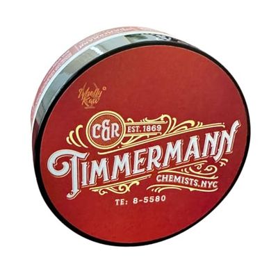 WhollyKaw Shaving Soap | Luxury Dense, Rich &amp; Creamy Lather Tallow Wet Shave Puck Notes of Rum, Vanilla, Tobacco, Cinnamon, Woody, Powdery scent. | Grooming and Skincare for Men 4 oz - Timmermann Red