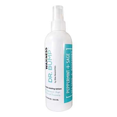 Waxness Wax Necessities Dr Bump Natural Pre Post Lotion with Peppermint Sage Rosemary and Tea Tree 8 Ounces