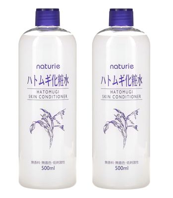Naturie Adlay (Hatomugi) Skin Conditioner Lotion Toner 500ml Coix Seed Extract 2pack Bundle