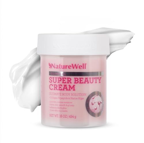 NATURE WELL Clinical Super Beauty Cream for Face &amp; Body, Ultimate Beauty Solution Featuring Collagen Tripeptides That Provides Intense Hydration While Leaving Skin Beautifully Plump, 16 Oz