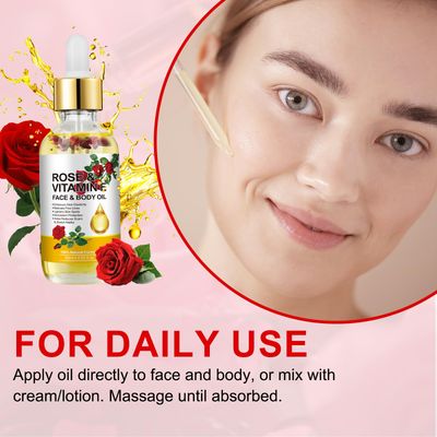 Vitamin E Oil, Rose Oil, Vitamin E Oil for Face, Organic Vitamin E Oil, Rose &amp; Vitamin E Moisturizer Oil for Face and Skin Care 2 Fl Oz