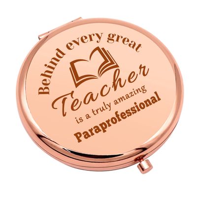 Paraeducator Gifts for Women Paraprofessional Appreciation Gifts Compact Makeup Mirror para Teacher Gifts Thank You Teacher Assistant Gift Folding Makeup Mirror Retirement Graduation Gifts