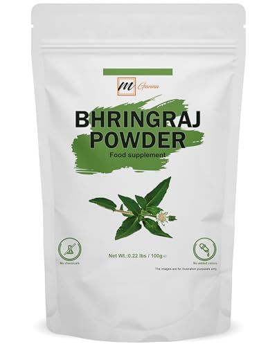 mGanna 100% Natural Bhringraj Powder Pure Eclipta Alba for Hair Health &amp; Skin 0.22 LBS 100 Grams
