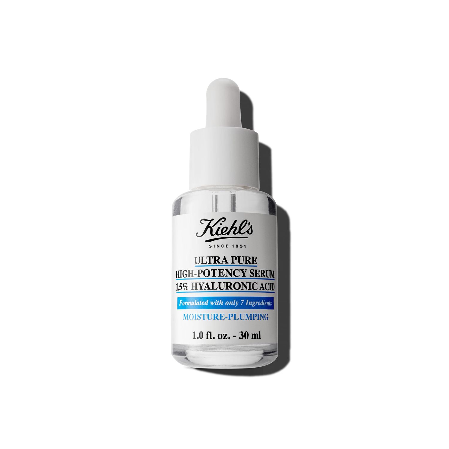 Kiehl&#39;s Ultra Pure High-Potency 1.5% Hyaluronic Acid Serum, Concentrated Face Serum for Dry Skin, Instantly Boosts Hydration, Plumps Skin, All Skin Types, Fragrance-free - 1 fl oz