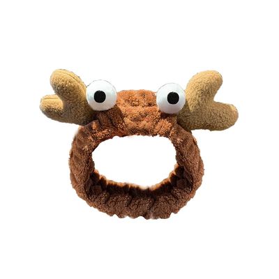 ZHOUMEIWENSP Christmas Headbands Reindeer Antler Wash Headband for Women Girls SPA Skin Care Hairlace Hair Band Head Wrap Makeup Washing Hair Accessories (Color 1)