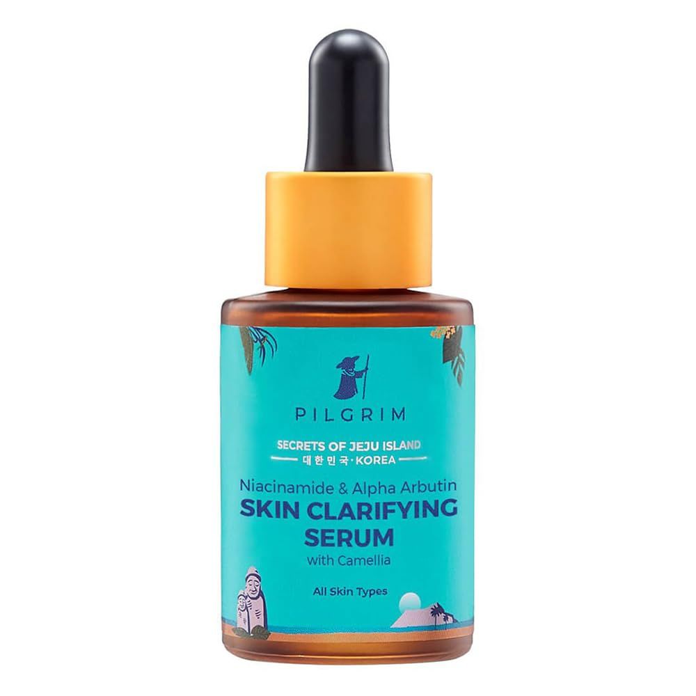 Pilgrim Skin Clarifying Face Serum | Repairs Acne Scars, Evens Skin Tone &amp; Smooths Pits | 5% Niacinamide + 1% Alpha Arbutin | Reduces Pores &amp; Prevents Breakouts | 1.01 Fl Oz (30ml)