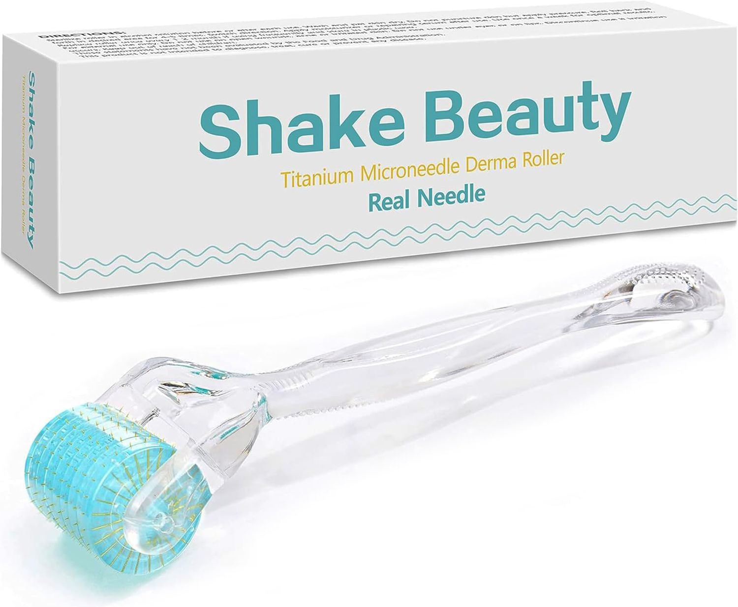 Shake Beauty Derma Roller - 192 Titanium Needles 0.3mm - Microneedling Roller Cosmetic Microdermabrasion Tool for Face - Includes Storage Case
