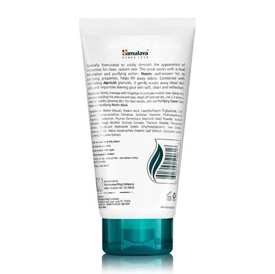Himalaya Purifying Neem Scrub with Neem and Apricot, For Normal to Oily Skin, Free from Parabens, SLS, and Phthalates, Dermatologically Tested, 150 ml (5.07 oz)