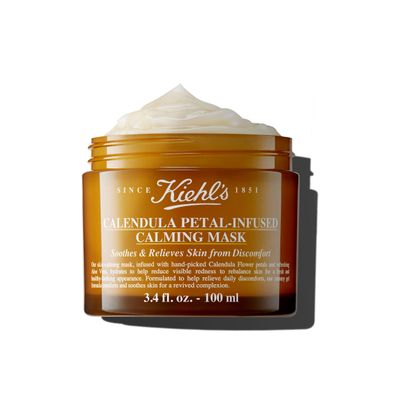 Kiehl&#39;s Calendula Petal Infused Calming Mask, Hydrating &amp; Soothing Gel Face Mask for All Skin Types, Refreshes Dry Skin, with Calendula &amp; Aloe Vera, Paraben-free, Fragrance-free - 3.4 fl oz