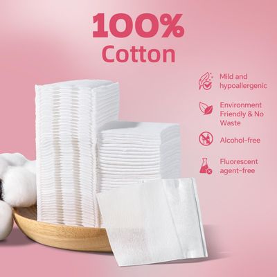 ICOTLE 475 Pcs Square Makeup Cotton Pads, 100% Cotton, Soft, Lint-Free for Removing Makeup, Water-Saving Double-Sided Design, 75 Thick and 400 Ultra-Thin for Daily Skin Care