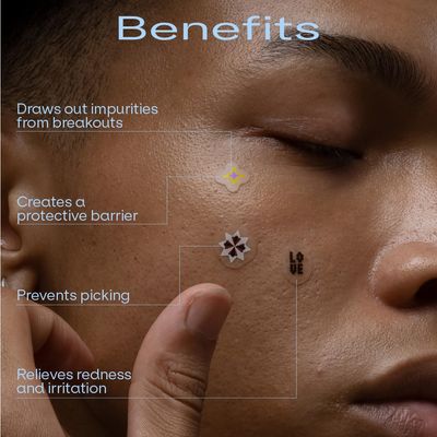 ZVYK Cute Pimple Patches for Face - Tattoo Style Hydrocolloid Acne Patches (Confidence Patch) with Star Designs (66 Cute Patches) - Vegan & Cruelty-Free