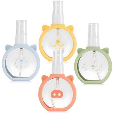 KIMCHOMERSE Cute Refillable Spray Bottles, 55ml Mini Travel Spray Bottle for Hair, 4 Pack Empty Atomizer Spray Bottles for Misting, Cleaning, Skin Care, Fit for Women and Girl - Clear