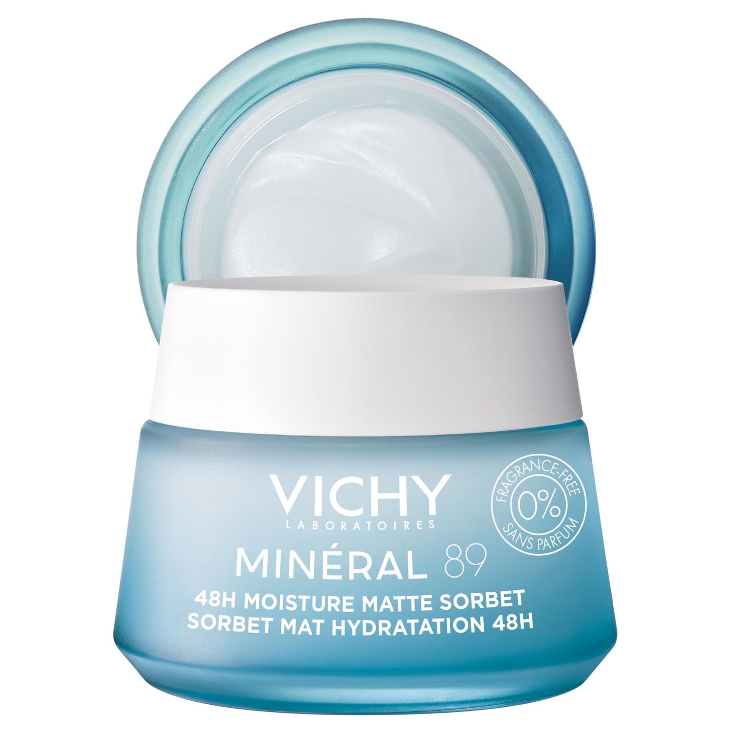 Vichy Minral 89 Matte Sorbet Face Moisturizer For Oily Skin, Mattifying Moisturizer, Hyaluronic Acid + Niacinamide + Salicylic Acid, Shine Control, Non-Greasy Refreshing Gel Moisturizer