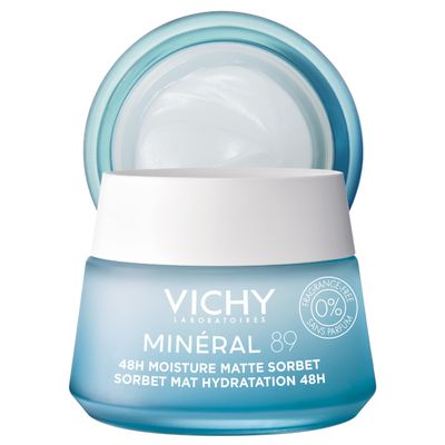 Vichy Minral 89 Matte Sorbet Face Moisturizer For Oily Skin, Mattifying Moisturizer, Hyaluronic Acid + Niacinamide + Salicylic Acid, Shine Control, Non-Greasy Refreshing Gel Moisturizer