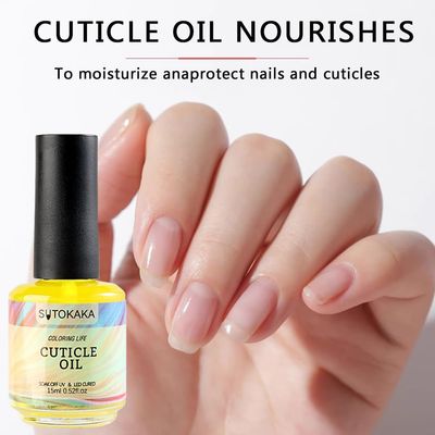 SUTOKAKA 15ml Cuticle Oil, Nail &amp; Cuticle Care Revitalizing Hydrating Oil with Jojoba Oil &amp; Vitamin E for Repaired Thin Nails