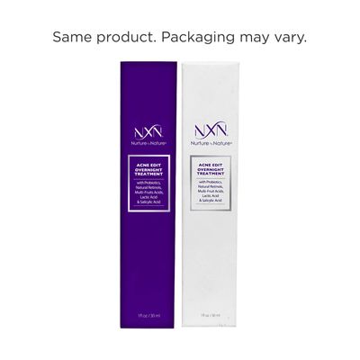 NxN Acne Edit Overnight Treatment Cream with Glycolic, Salicylic, Lactic Acids & Probiotics to Clear Breakouts & Calm Redness - for Men, Women, Teens