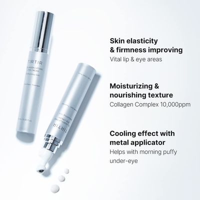 TIRTIR Collagen Lifting Eye Cream - Eye Roller, Wrinkle Spot Treatment, Revitalizing Moisturizer,Tightening Under Eye For Wrinkles,Fine Lines,Under Eye Bags,Eye Lift Treatment For Men &amp; Women