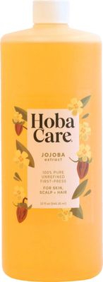 HobaCare Jojoba Oil - 100% Pure, Unrefined Jojoba Oil for Skin &amp; Nails - Moisturizing Body Oil &amp; Face Moisturizer for Dry Skin - Natural Jojoba Oil for Hair &amp; Beard Care (32 fl oz)