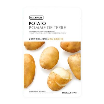 THE FACE SHOP Real Nature Face Mask | Soothes by Leaving a Cooling Sensation to Relive Tired Skin Due to Exposure to Strong Sunlight | K Beauty Facial Skincare for Oily &amp; Dry Skin | Potato,K-Beauty
