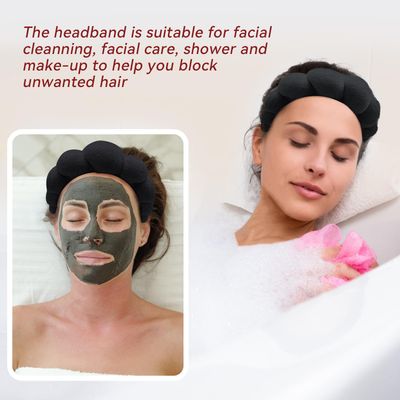 YAHENLI Spa Headband for Washing Face Wristband Set, Terry Cloth Bubble Soft Hairband Puffy Padded Headwear, Non-Slip Sponge Headband, Women Skin Care Makeup Hair Accessory