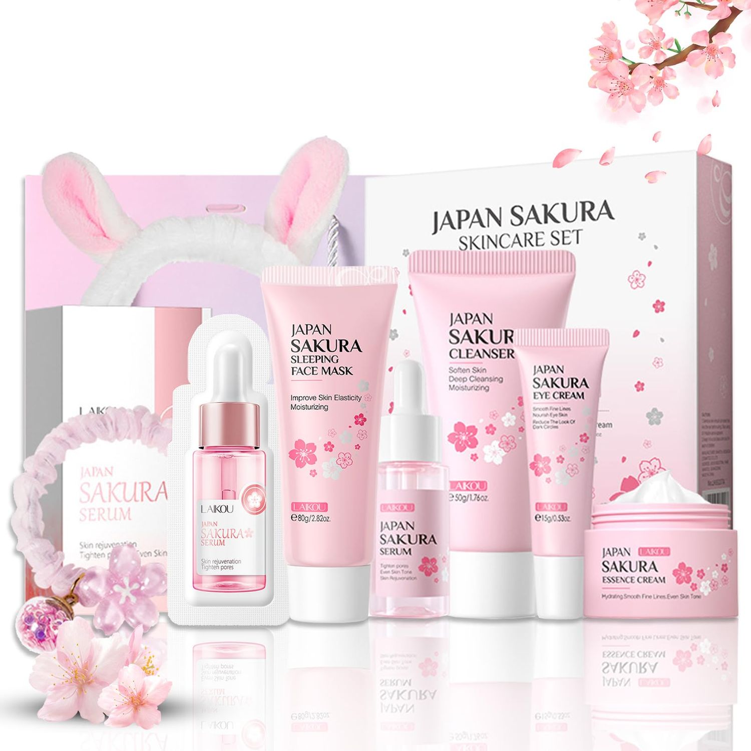 Skincare Set JAPAN SAKURA Facial Kit for Women &amp; Teenage Girls - Japanese Skin Care Products, Beauty Gift Skincare Kits, Skin Care Set with Complete Skincare Routine - Face Care Set for Women