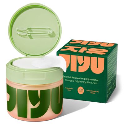 Jiyu Korean Skincare Anti-Aging, Dark Spot &amp; Wrinkle Minimizing Toner Pads - Hydrating with Snail Mucin, Centella Asiatica, Niacinamide, Peptides - for Acne Marks &amp; Hyperpigmentation - 100 Count