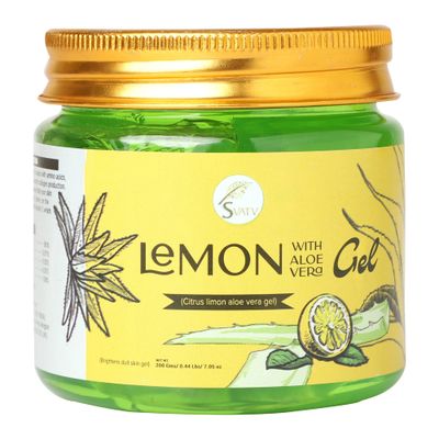 SVATV Natural Aloe Vera Gel With Lemon Fragrance for Face, Skin, Hair &amp; Sunburn Relief, Unscented Gel | Suitable for All Skin Types - (200g, 7.05 oz, 0.44lbs)