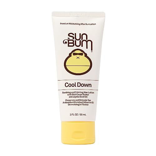 Sun Bum Cool Down Aloe Vera Lotion | Vegan After Sun Care with Cocoa Butter to Soothe and Hydrate Sunburn Pain Relief | 3 oz