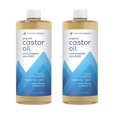 Home Health Castor Oil - 32 fl oz, Pack of 2 - Conditioning Oil for Body, Skin &amp; Brows - Non-GMO, USDA-Certified Organic - Cold Pressed - Solvent &amp; Hexane Free