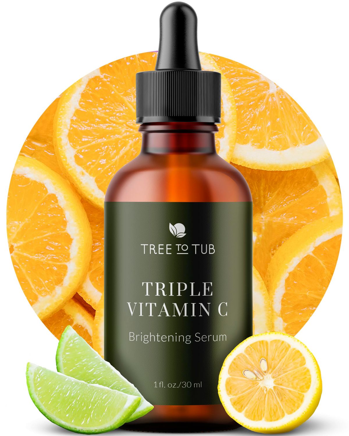Tree To Tub Illuminating Vitamin C Serum - Triple Vitamin C Hydrating Serum for Face - 3x Vitamin C + Hyaluronic Acid - Maximum Anti-Aging Power &amp; Glow - Antioxidant Serum for Dry, Sensitive Skin