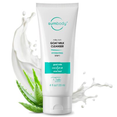 Sumbody Face Wash for Women &amp; Men Goat Milk Cleanser - (4oz) Cruelty Free Face Wash, Organic Gentle Face Cleanser with AHAs &amp; Vitamins for Sensitive Skin, Day and Night Face Wash Cleanser for Dry Skin