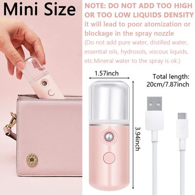 Mudder 8 Pieces Nano Sprayer Facial Mister Portable Mini Face Mist Atomization USB Rechargeable 30ml Face Steamer for Skin Care Eyelash Extensions Daily Makeup