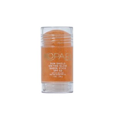 Kopari Sun Shield On-The-Glow Sheer Sunscreen Stick SPF 40, Sweat and Water Resistant Roll On Sunscreen For Face and Body with Vitamin E and Bisobolol, 1oz