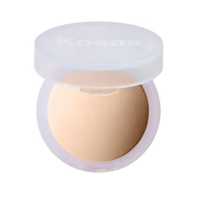 Kosas Cloud Set Face Setting Powder - Smoothing Shine Control, Soft, Sheer Translucent Makeup Finish, Portable &amp; Long-Lasting Loose Pressed Baking Powder - Feathery (Sheer Light Medium)