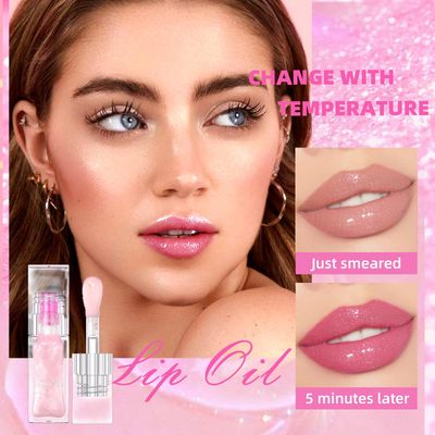 Tnoctuh Magic Color Changing Lip Oil, Hydrating Lip Gloss Lip Oil Color Changing, Warm Change Color Changing Lip Gloss, Magic Big Brush Lip Changing Oil Long Lasting Shimmery
