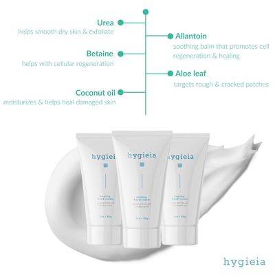 Hygieia + Hand Cream - Day/Night Hand Repair Cream for Dry Skin & Cracked Hands - Deeply Nourishing Shea Butter & Aloe Leaf - Non-Greasy, Fast Absorbing Anti-Aging, 3 Oz (Pack of 3)
