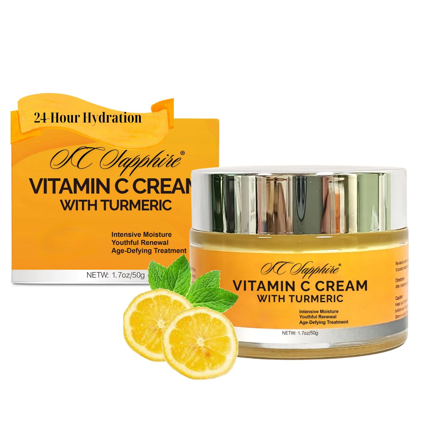 Vitamin C Cream | Radiant Renewal Age-Defying Moisturizer | 24 Hour Hydrating Vitamin C for Men &amp; Women | Crema Vitamina C for Dry Skin | Timeless Vitamin C Face Cream for Winter Skincare | ~2oz.
