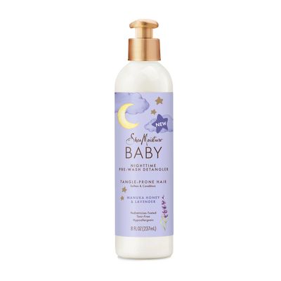 SheaMoisture Baby Pre-Wash Hair Detangler Manuka Honey &amp; Lavender for Delicate Hair and Skin Nighttime Skin and Hair Care Regimen 8 oz