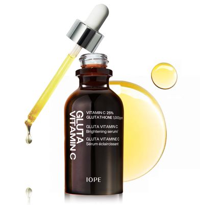 IOPE Gluta Vitamin C Brightening Serum - 25% Pure Vitamin C and 1,000ppm Glutathione, Anti-Aging, Reduces Dark Spots, Korean Skincare, 0.78oz.