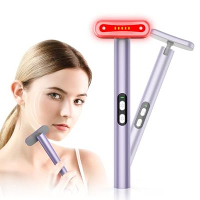 monhallnow Led-Face-Wand-Light, Red Light Therapy for Face &amp; Body Beauty Wand, Facial Massager for Face and Neck Tool for Skin Care Tool at Home (Purple)