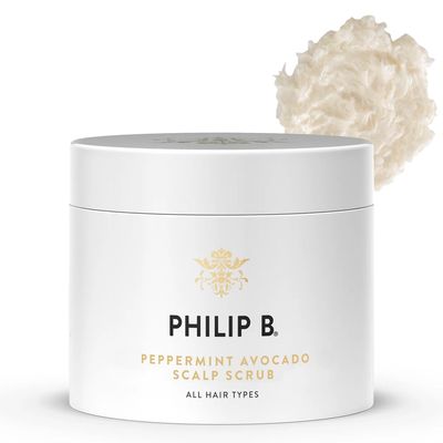 PHILIP B. Peppermint Avocado Scalp Scrub, 8 Fl Oz - Crme Shampoo + Sea Salt Scalp Scrub with Witch Hazel and Aloe, For All Hair Types