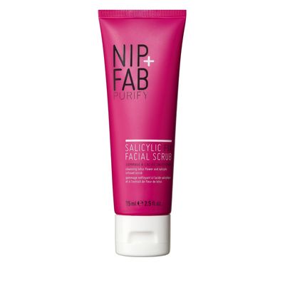 Nip + Fab Salicylic Acid Fix Scrub for Face with Vitamin E &amp; Volcanic Rock Exfoliating Facial Cleanser Exfoliant for Pores and Oil Control, 2.5 Fl Oz