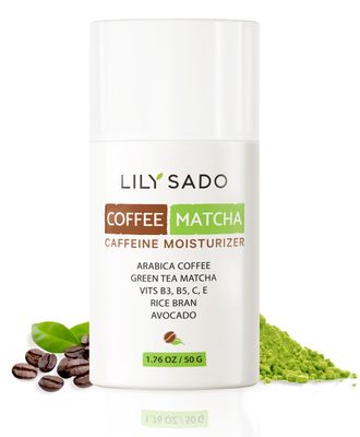 LILY SADO TEA+C Coffee &amp; Matcha Face Moisturizer - Natural Vegan Caffeine Facial Cream w Green Tea &amp; Arabica Coffee Beans - Best Antioxidant, Anti-Wrinkle Moisturizing Lotion - Softens &amp; Firms