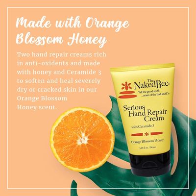 The Naked Bee Orange Blossom Honey Hand Cream (3.25 oz) Intensive Nourishing Hand Repair Cream for Smoother and Softer Hand - Deep Moisture and Repair for Dry Skin - Hand Cream