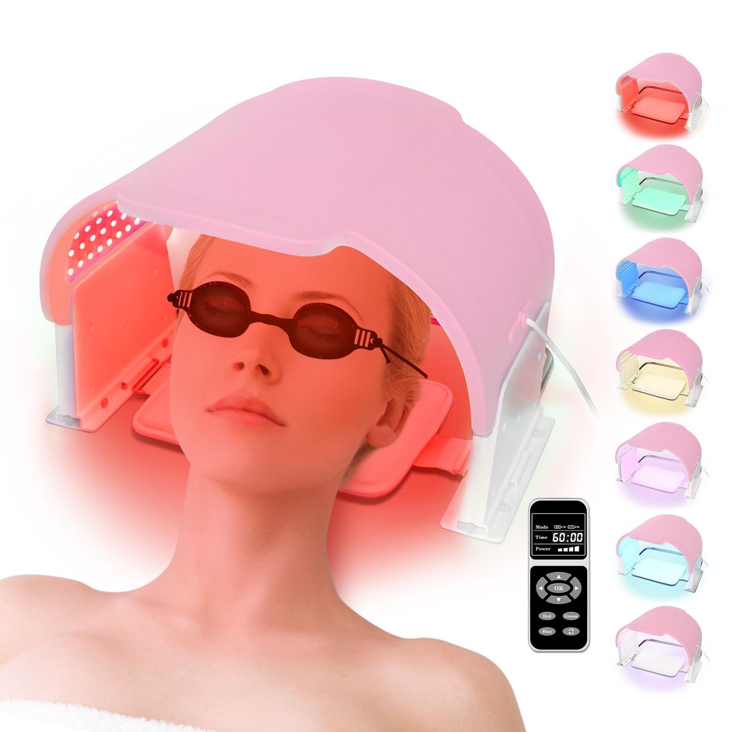 XHUIA Led Light Therapy For Face With 990 LED 7 Colors Photon PDT Led Red Light Therapy Mask Infrared Face Light Therapy Beauty Led Mask Therapy for SPA Body Face SkinCare At Salon and Home
