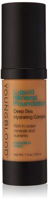 Youngblood Clean Luxury Cosmetics Liquid Mineral Foundation, Tahitian Sun | Dewy Mineral Lightweight Full Coverage Makeup for Dry Skin Poreless Flawless Tinted Glow | Vegan, Cruelty Free, Gluten-Free