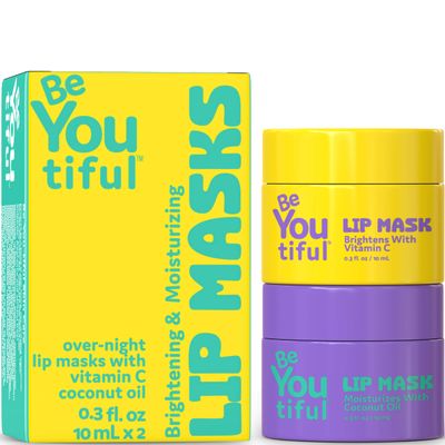 Lip Masks Set by BeYOUtiful, Hydrating Lip BalmTreatment for Dry, Chapped Lips, Lip Gloss for Girls and Boys, Skin Care for Teens, 2pc, 0.3oz Each