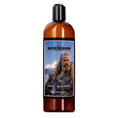 Norseman Supply Company Beard Wash for Men to Soften, Strengthen, and Condition Facial Hair with Moisturizing Vitamin E, Relieves Dry, Itchy Skin, Scented, 8 oz | Ultimate Revenge