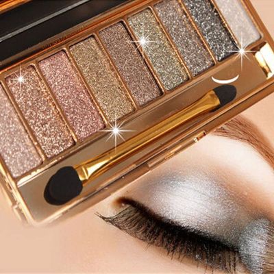 Virtegasas Glitter Eyeshadow Pallet Makeup Sets, 9 Colors Shimmer Sparkle Eyeshadow Palette Diamond Bright Makeup Shimmery Sparkly Glittery Highly Pigmented Waterproof Long-lasting Eye Shadow Palette